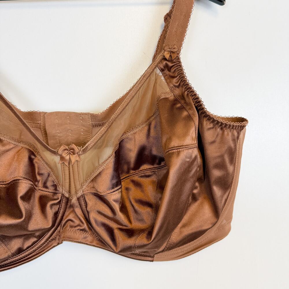 Goddess Keira Banded Underwire Unlined Bra Brown Satin - 42I - Picture 2 of 6